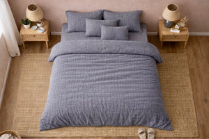 Mousseline Dekbedovertrek Grijs - 100% Premium Perkaal Katoen