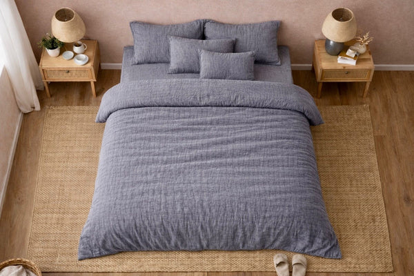 Mousseline Dekbedovertrek Grijs - 100% Premium Perkaal Katoen