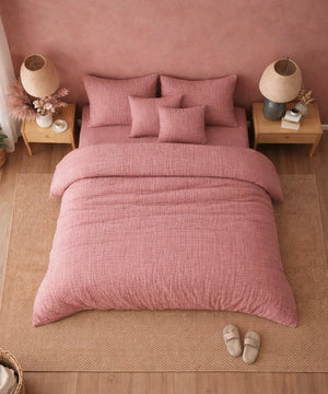 Mousseline Dekbedovertrek Roze - 100% Premium Perkaal Katoen