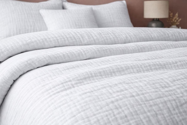 Mousseline Dekbedovertrek Wit - 100% Premium Perkaal Katoen