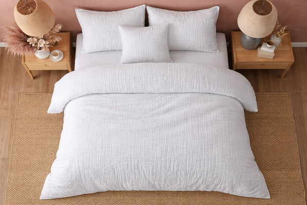 Mousseline Dekbedovertrek Wit - 100% Premium Perkaal Katoen