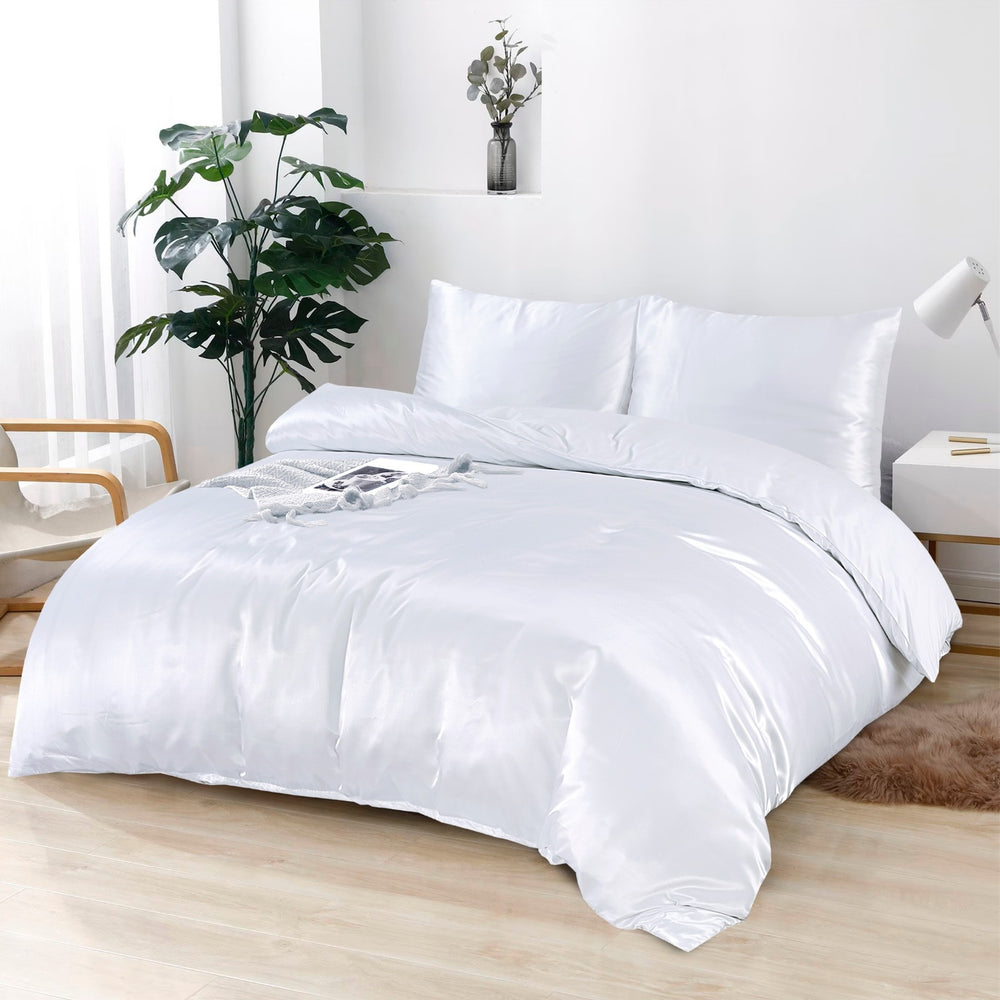 Dekbedovertrek Beauty Zijde - Wit - 100% Glans Satijn 