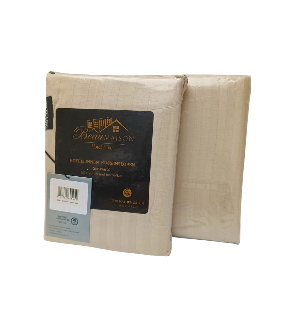 Kussenslopen Hotellinnen Zandkleurig - 60x70cm - 2 stuks 