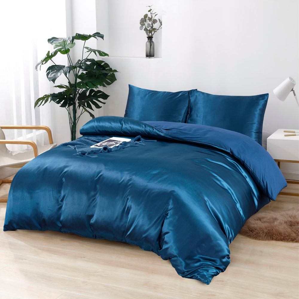 Dekbedovertrek Beauty Zijde - Petrol Blauw - 100% Glans Satijn 