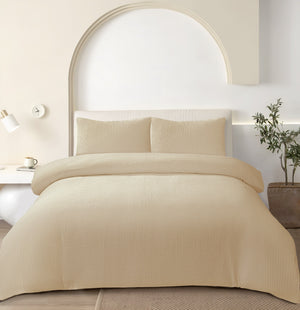 Wafel Dekbedovertrek Zand