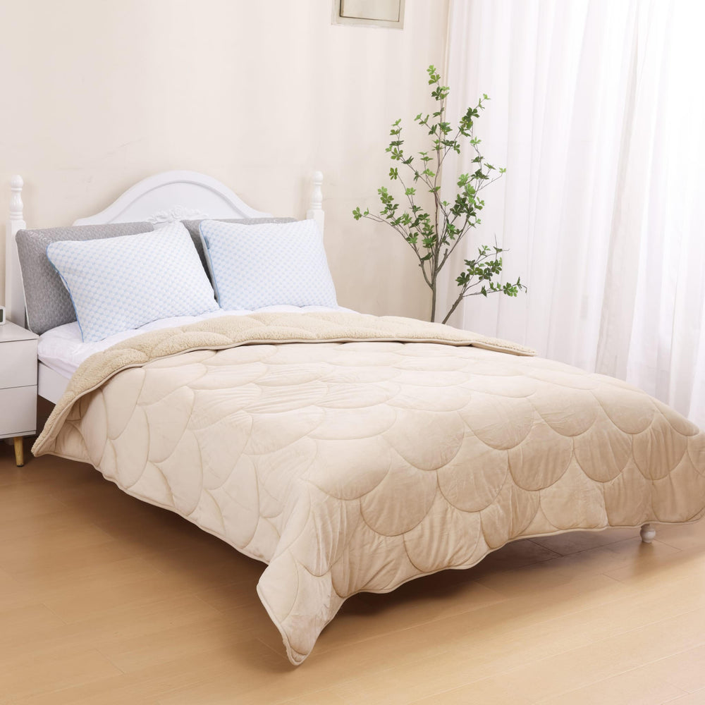 Velvet Sherpa Comfort Dekbed - Zand | Gemakkelijk Dekbed