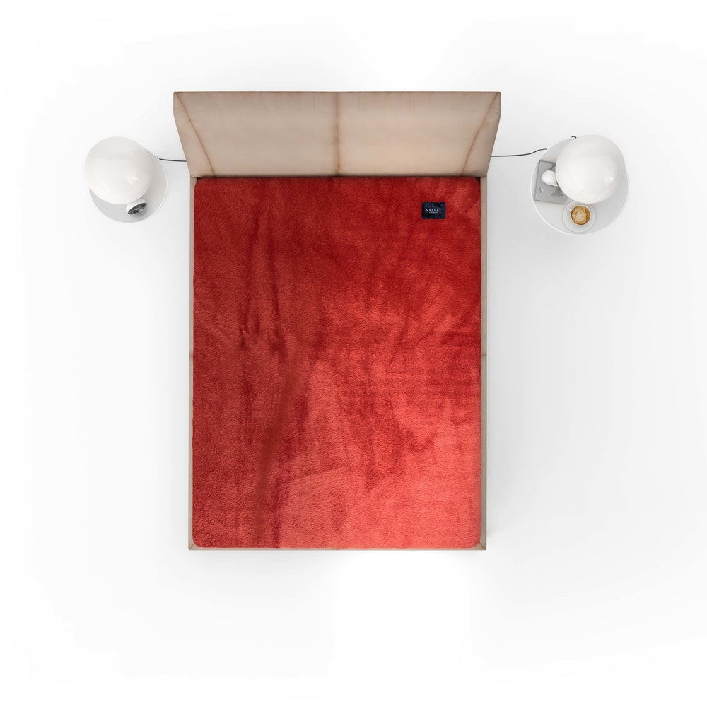 Hoeslaken Velvet Bordeaux Rood - Velvet Velours